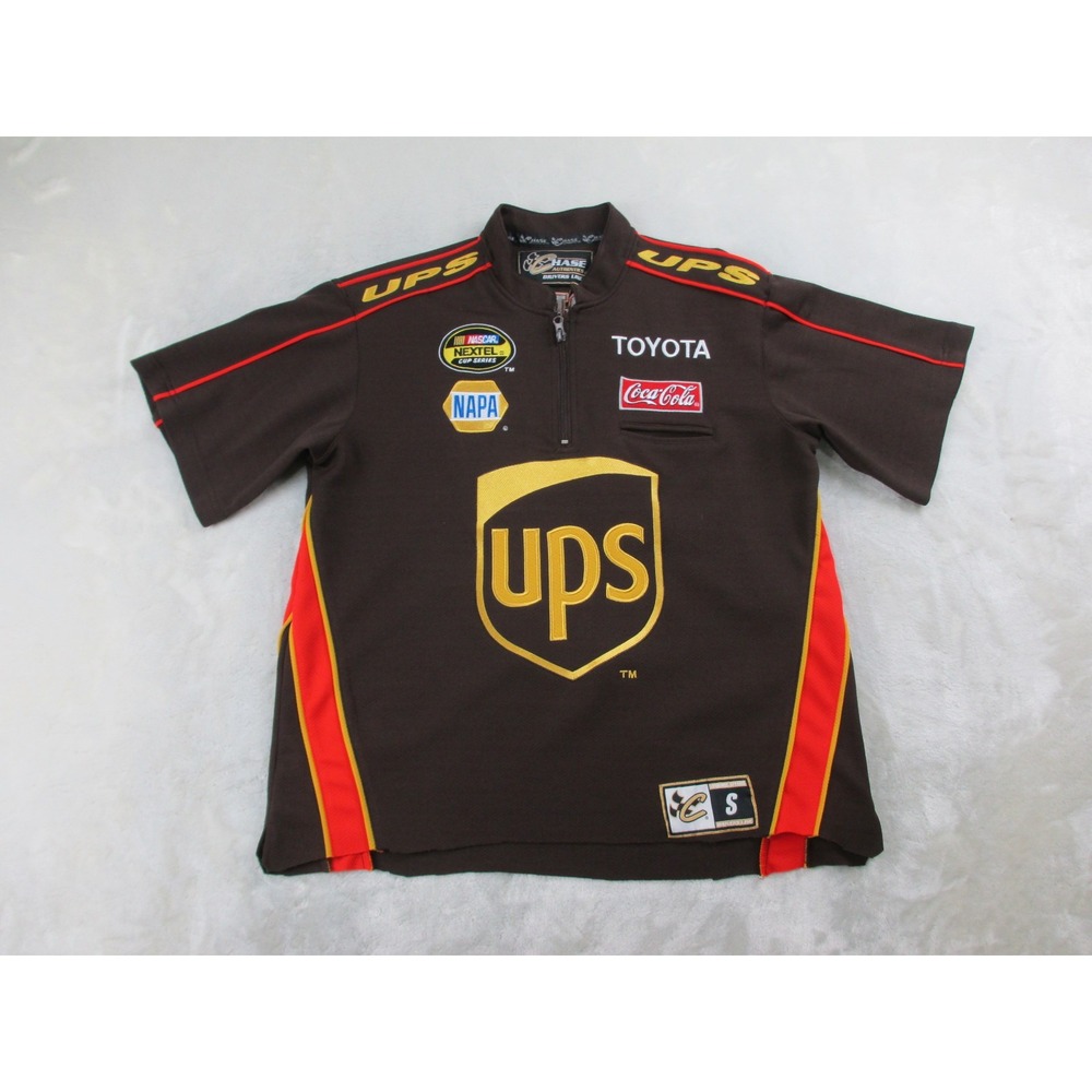 Chase Authentics Dale Jarrett Shirt Mens Small Brown Jersey UPS Nascar*
